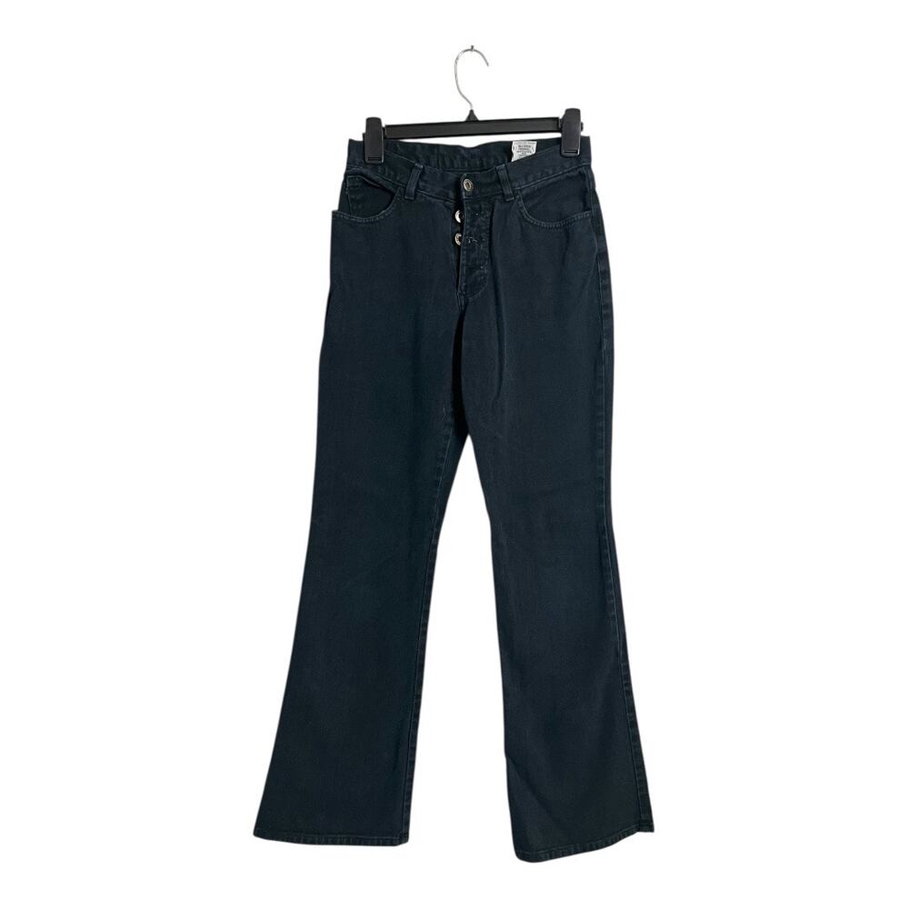 Vintage 90s Y2K Eunina Button Fly Womens Black Jeans Denim Pants 5 Retro